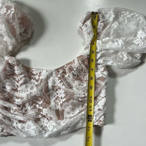 For Love & Lemons Rosalie Lace Crop Top XS - Picture 11 of 13